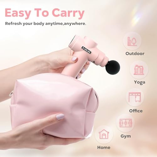 AERLANG Birthday Gifts for Women Mini Portable Massage Gun Deep Tissue Pink - Image 5