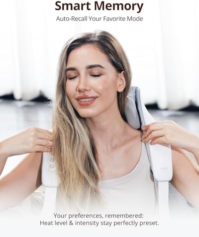 Cordless Shiatsu Neck and Back Massager with Heat, 10 Mins x 12 Uses, 3 Massage Modes & 2 Intensity Levels, 3D Kneading Deep Tissue for Pain Relief, Voice Prompt & Smart Memory, Relax for Women, Men - Image 6