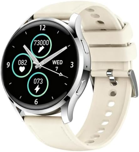 Smart Watch Fitness Tracker for iPhone Android for Women Men, Activity Tracker with Calorie & Step Counter, 150+ Sports, Daily Workout & Sleep Monitor，IP68 Waterproof Smartwatch (Beige) by Unknown