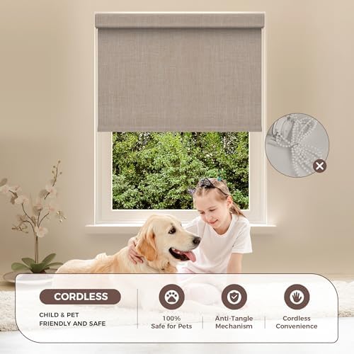 Allesin zen No Drill No Tools 100% Blackout Roller Shades for Windows, UV Protection, Free-Stop, Cordless Roller Blinds, Custom Blinds for Home, Office, Bedroom, Khaki Brown, Custom Size - Image 6