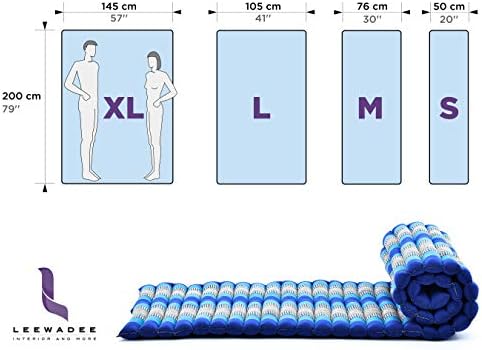 Leewadee - Foldable Floor Mattress - Japanese Roll Up Futon -Trifold Tatami Mat- Guest Floor Bed - Camping Mattress - Thai Massage Mat, Kapok Filled, 75 x 57 inches, Ecru - Image 3