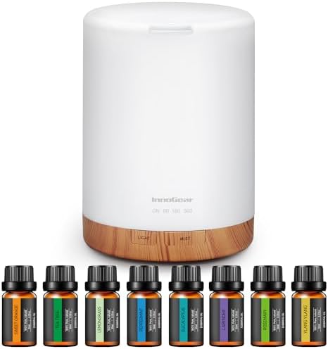 InnoGear 300ml Aromatherapy Essential Oil Diffuser 8 Oils Gift Set by InnoGear