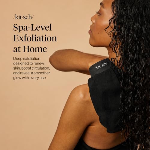 Kitsch Exfoliating Glove – Exfoliating Mitt - 1pc Black - Image 2