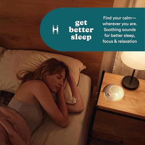 Homedics White Noise Portable Sound Machine, Night Light, Cream - Image 2