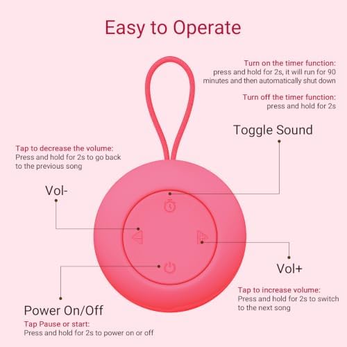 Portable Baby Sound Machine & Essentials for Babies & Kids-Rose - Image 7