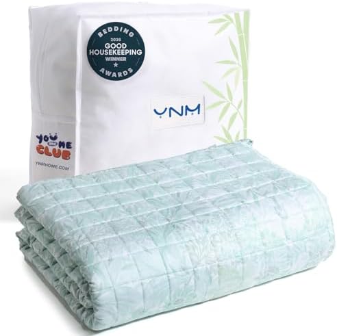 YnM Cooling Weighted Blanket for Adults, 12lbs Heavy Bed Throw for One Person of 110lbs, Perfect for Hot Sleepers or Warm Climates with Rayon/Glass Beads(60x80 Inches, Queen Bed, Spearmint Green) by YNM
