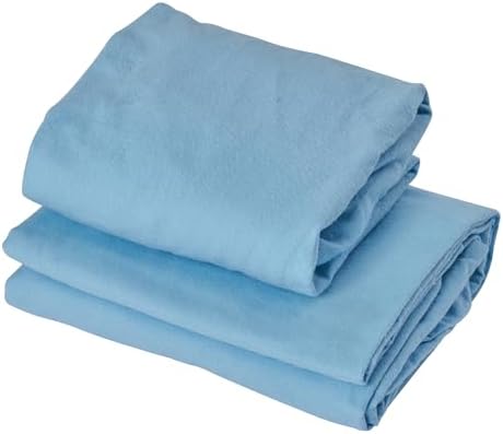 Master Massage Universal Massage Table Flannel Sheet Set 3 in 1 Table Cover, Face Cushion Cover, Table Sheet, Sky Blue - Image 2