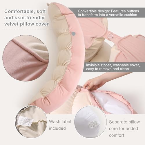 Peallow(Pat. Pend) – Long Round Body Pillow for Adults, Bolster Pillow for Sleeping, Soft and Supportive Pillow for Sleeping & Lumbar Support(Blush Pink,39") - Image 4