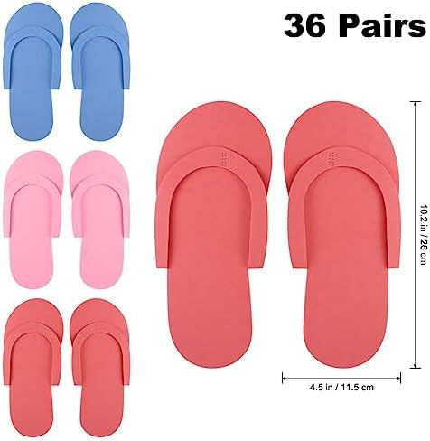 Beavorty 36 Pairs Disposable Slippers Pedicure Slipppers for Salon Spa Pedicure (Random Color) for Foot Flip Flop Salon Nail Spa - Image 6