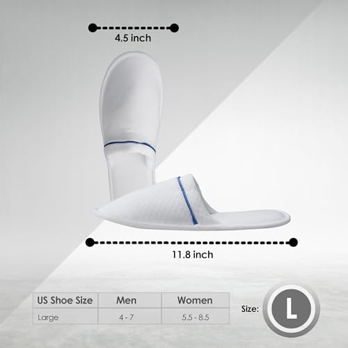 Indoor Spa Slippers 6–12 Pairs – Unisex Washable, Non-Slip Closed Toe Disposable Slippers for Guests, Bathroom, Bedroom, Hotel, House, Bride, Travel and Shoeless Home - Image 4