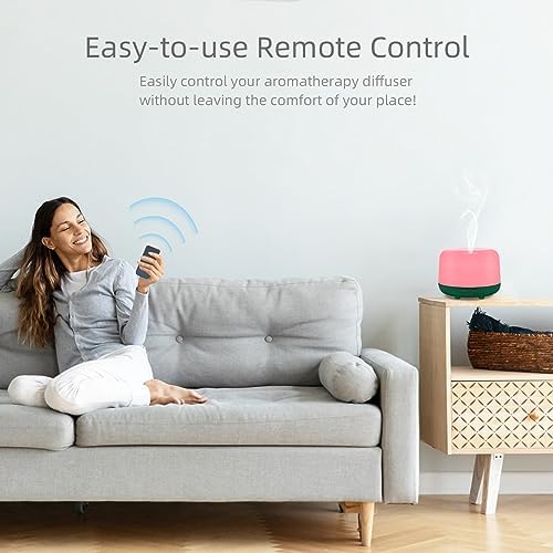 Marchred 300ML Aromatherapy Diffuser for Home, Quiet Diffuser for Essential Oils with Remote Control, 7 LED Color Changing Light, Scent Cool Mist Air Humidifier - Image 4