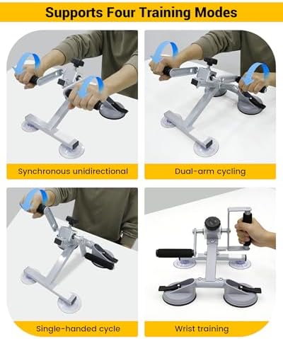 Arm Bike for Physical Therapy, 4 Training Modes Portable Indoor Arm Cycle, Table Top, Adjustable Resistance, Suitable for arm and Shoulder Rehabilitation Training - Image 3
