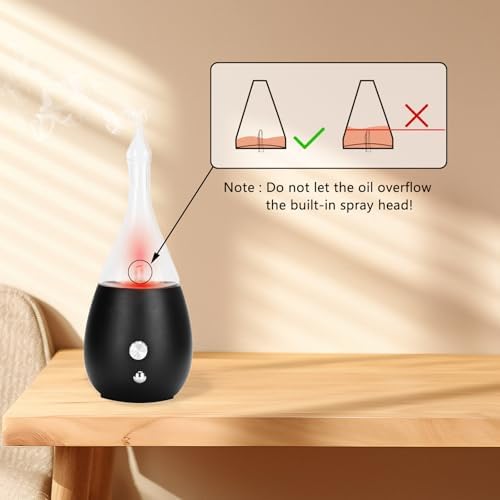 Lychee Essential Oil Diffuser Humidifiers, 7 Colors Light Setting, Quiet Diffuser, Small Aromatherapy Diffuser with Wood Grain Base for Home Bedroom Office Yoga Nice Gift - Image 4
