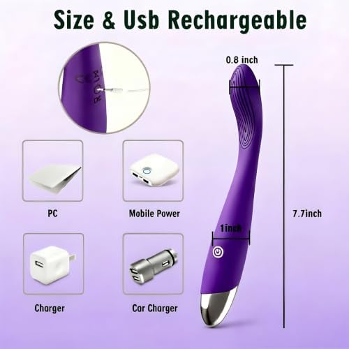 AEVEONE Mini Cordless Handheld Massager with 10 Vibration Modes, Waterproof Personal Body Massager for Face & Full Body Muscle Relaxation, Portable Massage Tool (Purple) - Image 2