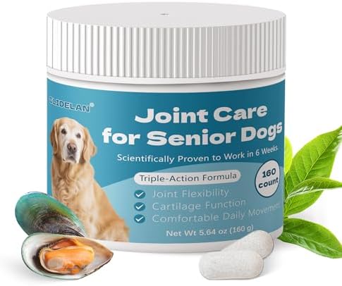 Hip & Joint Senior Dog Supplement–Advanced Glucosamine Chondroitin for Dogs with MSM, Green Lipped Mussel,and Omega-3 – Supports Mobility and Reduces Joint Pain for Senior Dogs(120ct Chewable Tablets) by Unknown