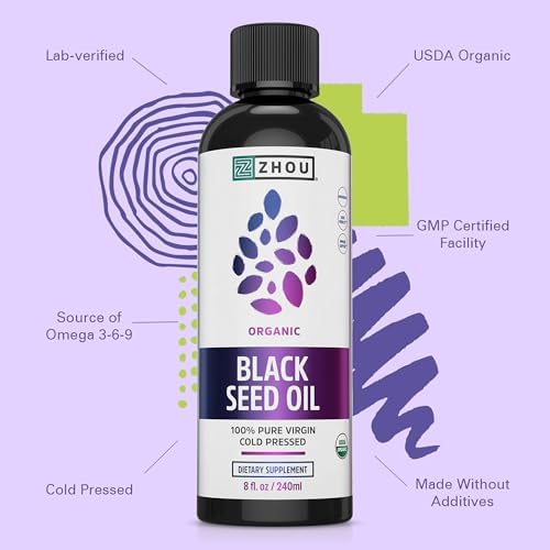 Zhou Black Seed Oil & Capsules - Hair & Skin - 8 fl oz Bottle & 60 Capsules - Image 5
