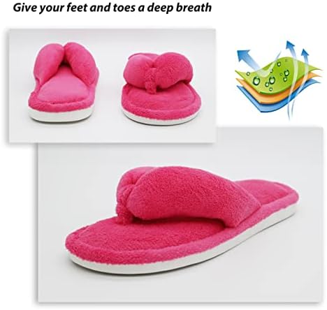 Onmygogo Indoor Slippers for Women Open Toe with Memory Foam, Soft Faux Fur Nonslip House Slippers - Image 4