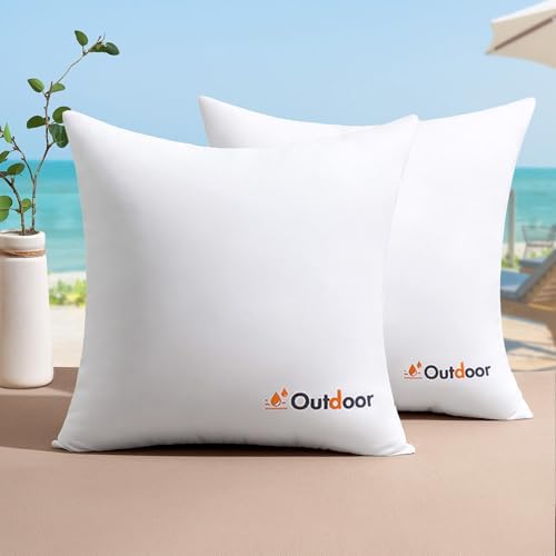 MIULEE Pack of 2 16x16 Inch Outdoor Waterproof Throw Pillow Inserts - Image 2