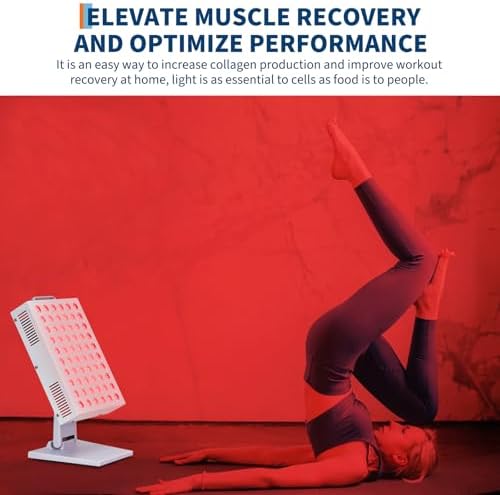 Red Light Therapy for Face and Body, Red Near Infrared Light with Timer and Stand, 60 Dual Chip LEDs, High Power Output Red Light Panel for Skin, Pain, Energy, Recovery, Performance, RT 300(NO Base) - Image 4