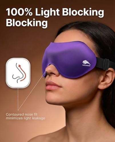 Sleep Mask for Side Sleepers: Lash Extensions 3D Contoured Eye Mask – Airplane Travel Essential, Zero-Pressure Light Blackout Eye Mask for Women – Soft Night Blindfold for Long Flights (Purple) - Image 2