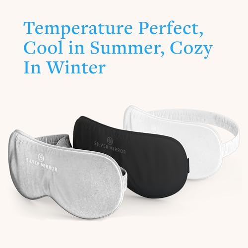 100% Silk Sleep Mask in Black, Light Blocking Eye Mask with Mulberry Silk - Image 6