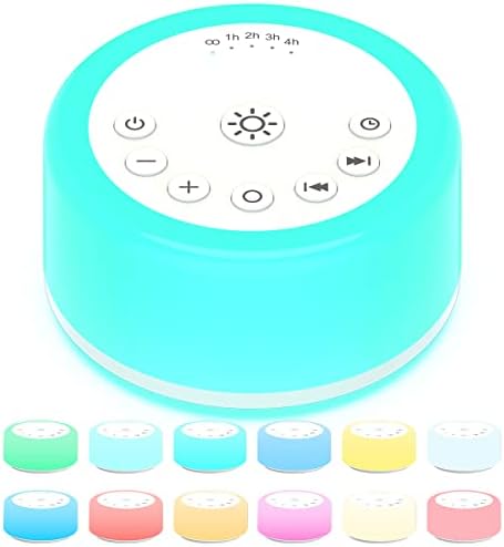 Soother Sleep Sound Machine Night Light White Noise Machine with 30 Soothing Sounds & 12 Color Night Lights for Baby Kids Adults Brown Noise Machine with Timer & Continuous Play for Home Travel Office by ColourNoise