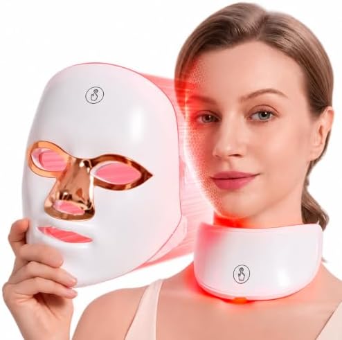 LED Face Mask for Wrinkles, Red Light Therapy for Face, Cordless NIR Red Light Therapy Mask with 7 Light Modes, 426 LEDs Rechargeable for Glowing Skin at Home White by Unknown