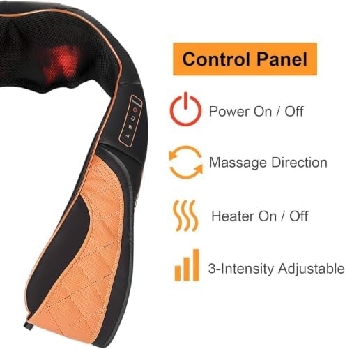 TRIDUCNA Shiatsu Neck Shoulder Back Massager with Heat, Electric Massage Pillow with Deep Tissue Kneading for Lower Back, Calf, Leg Massage - Use at Home, Office, and Car (Black Brown) - Image 6