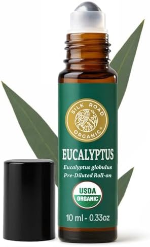 Silk Road Organic Eucalyptus Essential Oil Breath Roll-On, USDA Certified by SILKROADORGANIC