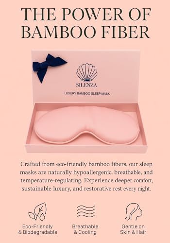 Luxury Bamboo Sleep Mask – Ultra-Soft Cooling Eye Mask for 100% Light Blocking, Adjustable Comfort Strap, Perfect for Travel & Better Sleep (Blush) - Image 5