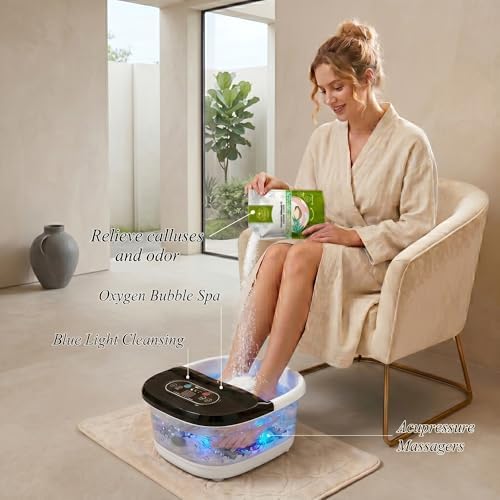 RIGHTMELL Foot Soaking Tub Foot Spa with Heat, Bubble, Ozone & Blue Light - Image 7