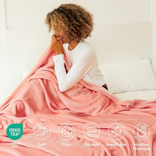 NANPIPER Soft Baby Blanket Lightweight-Breathable Fleece for Toddler All-Season Rose Tan Pink 30"x40" - Image 2