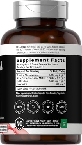 Horbäach Nitric Oxide Supplement with Creatine Monohydrate | 100 Capsules - Image 2