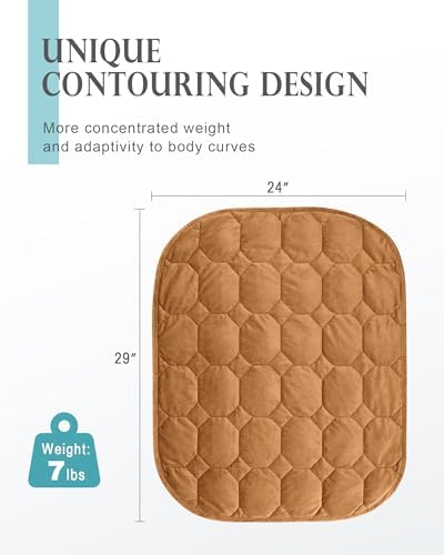 Cottonblue Small Weighted Lap Blanket Pad for Adults 7 lbs 24"x29", Brown - Image 3