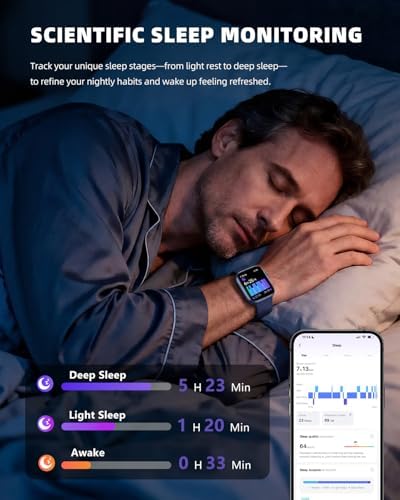 Smart Watch for Women Men, Fitness and Sleep Trackers with 1.83" HD Touchscreen, Bluetooth Calling Smartwatch for Android/iOS, IP67 Waterproof Multi-Sport Modes Pedometer, Navy Blue - Image 7