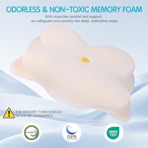 Cervical Pillow for Neck Pain Relief, Contour Memory Foam Pillows, Adjustable Orthopedic Pillow with Cooling Pillowcase for Side, Back, Stomach Sleepers, Ergonomic Neck and Shoulder Support - Image 5