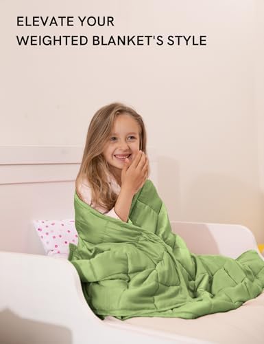 YnM Exclusive Cooling Duvet Cover for Weighted Blankets with 16 Strings (Matcha Green, 48"x72") - Image 5