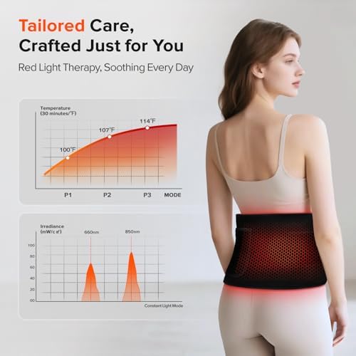 Red Light Therapy for Body, 660nm 850nm Infrared Light Therapy Pad, Wearable Wrap with Timer Remote Control for Back Shoulder Waist Knee, Infrared Light Device Home Use, 19.6'' x 8.6'' Large Area - Image 6