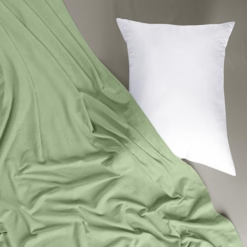 Utopia Bedding 100% Cotton Thermal Blanket Sage Green Twin, 90x72 Inches - Image 6