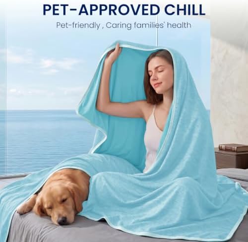 TOPCEE Cooling Blanket(60"x90"Twin Size)for Night Sweats Absorbs Heat to Keep Adults, Children Cool on Warm Nights, Q-Max 0.5 Cooling blankets for Hot Sleepers, Ultra-Cool Lightweight Blanket for Bed | Absorbs Heat Cold Summer Blanket for Night Sweats ... - Image 3