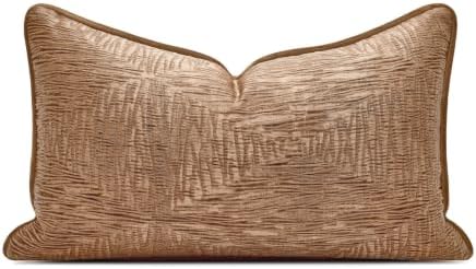 Designer Brown Abstract Texture Throw Pillow Cover, Luxury Pillow Cover for Modern & Classic Home Decor, 20x12 Inch (Single Pack) by AIBUHOME