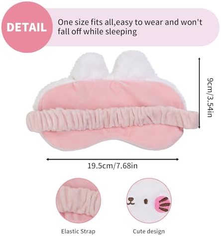 PERFECTSIGHT Sleep Eye Masks, Cute Sleep Eye Cover Lightweight Adjustable Eyeshade Mask Cover for Women Men Sleep Travel Nap, Bunny - Image 6