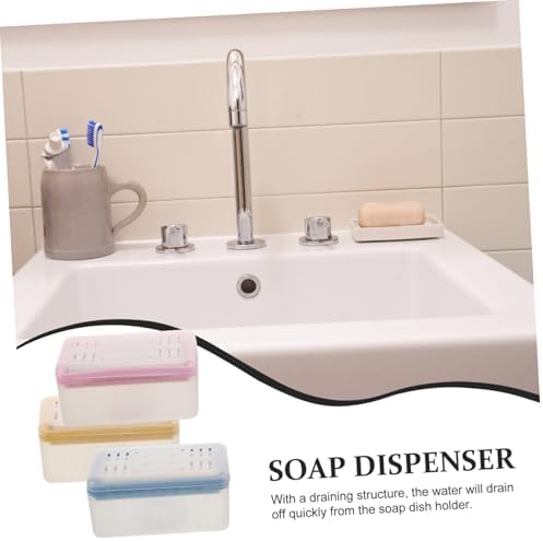 3pcs Soap Foaming Boxes with Rollers for Bathroom and Kitchen Countertop Multifunctional Soap Dispensers with Spring-Loaded Base and Rich in Yellow Blue Pink - Image 4