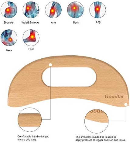 Wooden Cellulite Massager, Body Guasha Tool Wooden Guasha Tool for Body Guasha Wood Stick Massage Tool Lymphatic Drainage Body Muscle Relaxing- Wood Therapy Release Back Legs Shoulder Pain - Image 3
