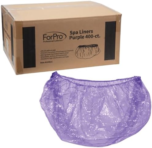 ForPro Professional Collection Spa Liners, Fit All Pedicure Spas, Disposable Pedicure Liners, Purple, 400-Count by ForProProfessionalCollection