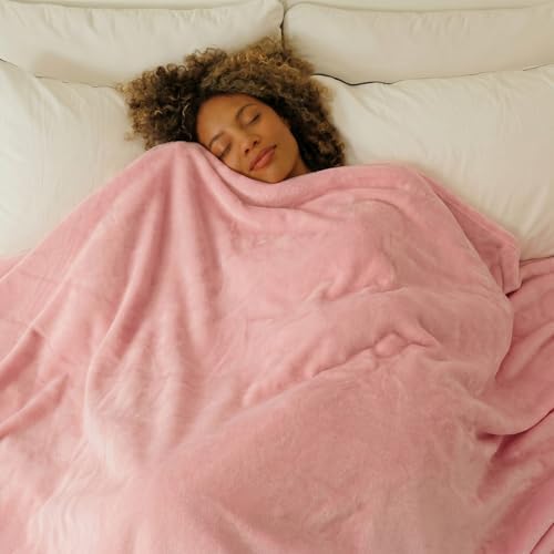 NANPIPER Fleece Blankets, Super Soft Flannel King Size Blanket for Bed, Luxury Cozy Microfiber Plush Fuzzy Blanket,Pink - Image 2