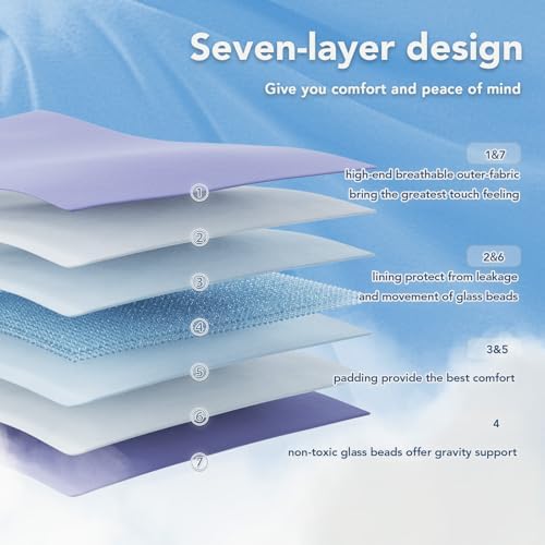 Topcee Weighted Blanket for Adults (25 lbs, 60" x 80") Queen Size Soft Cooling Heavy Blanket Sleeping, Apply to 240-260 lbs Body, Thick Breathable Blanket with Glass Bead, Easy Care - Image 6