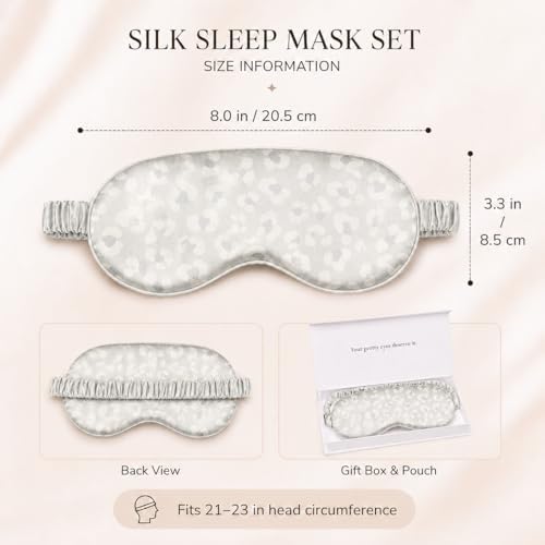 Silk Sleep Mask Light Blocking Luxury 100% Mulberry 22mm Silk Eye Mask Eye Cover Blindfold Ultra Soft Light & Comfy Anti Aging Skin Care with Travel Bag Gift Package - Image 3