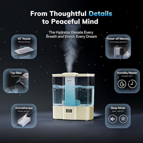 AEOCKY Geek-Level Ultrasonic Humidifier, 4L Top-Fill Cool Mist Diffuser - Image 2