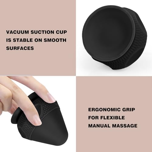 WOVTE Massage Lacrosse Ball for Sore Muscles, Shoulders, Neck, Back, Foot, Body, Deep Tissue, Trigger Point, Muscle Knots, Yoga and Myofascial Release (Blue) (Black（Set）) - Image 2